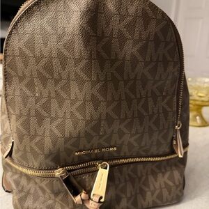 Michael Kors Tan Monogram Backpack